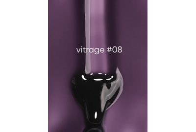Stained-glass gel polish DARK Vitrage No. 008, dark purple, 6 ml