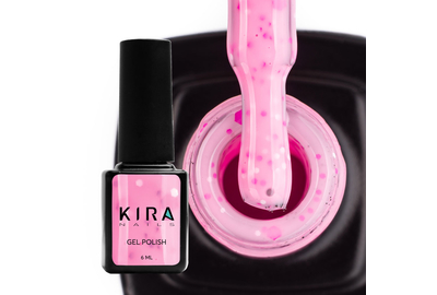 Гель лак Kira Nails Yoghurt Boom №09 розовый с крупными крапинками, 6 мл