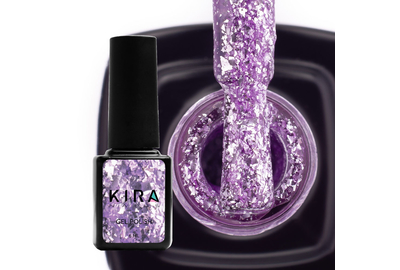 Гель-лак Kira Nails Shine Bright №07 светло-фиолетовый с блестками, 6 мл