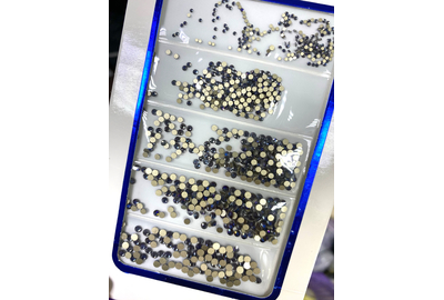 Стразы микс размер Синие в полосках