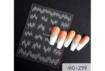 Наклейки для нігтів смужки Silver срібні