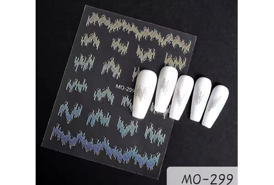 Наклейки для нігтів смужки Rainbow голограмні