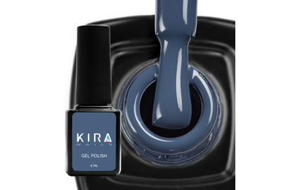 Гель-лак Kira Nails №161 темний синьо-блакитний емаль, 6 мл