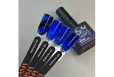 Nail gel polish GaMa Mystic #201 rusalka stained glass blue, 10 ml