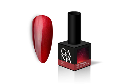 Гель-лак для ногтей GaMa Crystal Cat Ruby, кошачий глаз, красный, 10 мл