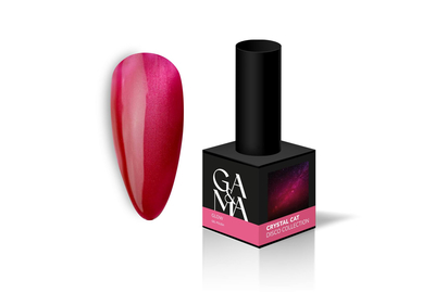 Гель-лак для ногтей GaMa Crystal Cat Glow, кошачий глаз, малиновый, 10 мл