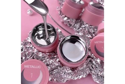 Гель-краска для ногтей LUNA Metallic Gel, серебряная, 5 мл