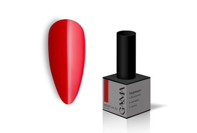 Гель-лак однофазный Gemely Mono Lac №003, классический красный, 6 мл
