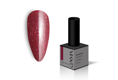Гель-лак однофазный Gemely Mono Lac №016, вишневый с микроблеском, 6 мл