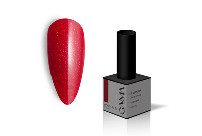 Гель-лак однофазный Gemely Mono Lac №020, красный с микроблеском, 6 мл