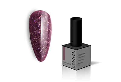 Гель-лак однофазный Gemely Mono Lac №018, марсала с блестками, 6 мл