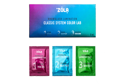 Набір для ламінування брів та вій в саше ZOLA Color Lab brow&lash lamination Step 1,2,3 (3х1 мл)
