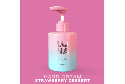 Lamellar hand cream LUNA Hand Cream Strawberry Dessert, strawberry with cream, 300 ml