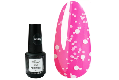 Топ для гель-лака NailApex Top Point White топ с белыми крошками, 15 г