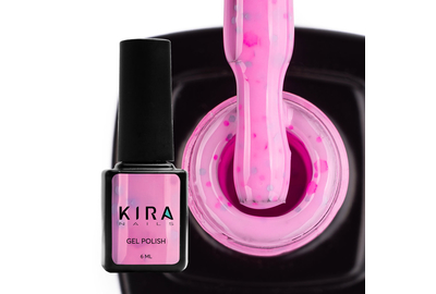 Гель лак Kira Nails Yoghurt Boom №11 клубничный мусс с неоновыми блестками, 6 мл