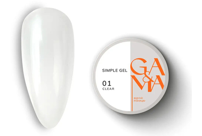 Гель GaMa Simple gel №01, прозрачный, 15 мл