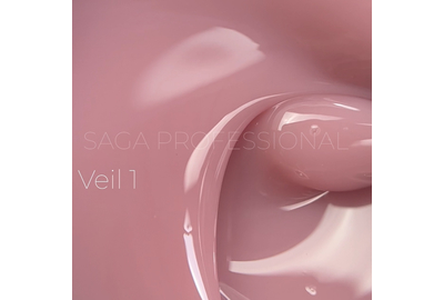 Гель для ногтей Saga Builder gel Veil №01, персиково-розовый, 30 мл