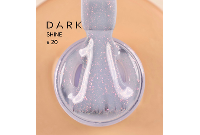 DARK PRO base Shine nail base №20, cornflower blue with pink shimmer, 15 ml