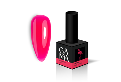 GaMa Mystic Gel Nail Polish No. 213 Flamingo Stained Glass Pink, 10 ml