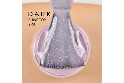 DARK Shine Top Nail Polish No. 07, pink with glitter, 10 ml