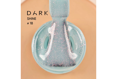 DARK PRO base Shine nail base №18, azure with pink shimmer, 15 ml