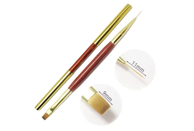 Пензель двосторонній Gold лайнер+гель