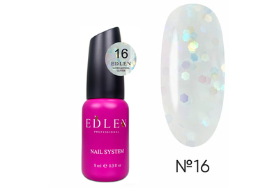 Liquid acrylic gel Edlen Water Acrygel Glitter No. 16, with a brush, 9 ml
