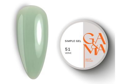 Гель GaMa Simple gel №51 Verve, хаки, 15 мл