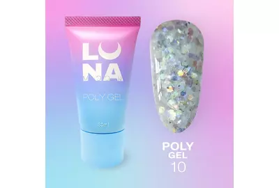 Полигель для наращивания Luna Poly Gel №10 в тюбике, 30 мл