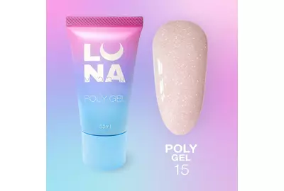 Полигель для наращивания Luna Poly Gel №15 в тюбике, 30 мл