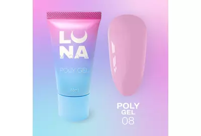Полигель для наращивания Luna Poly Gel №08 в тюбике, 30 мл