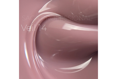 Гель для ногтей Saga Builder gel Veil №14, приглушенно-розовый, 15 мл