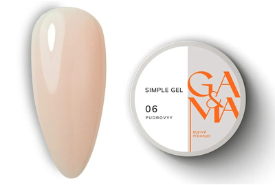 Гель GaMa Simple gel №06, пудровый, 15 мл
