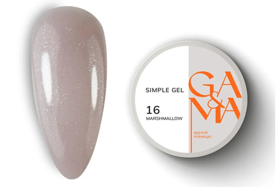 Гель GaMa Simple gel №16, маршмелоу, 30 мл, Цвет: Розовый