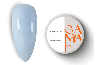 Гель GaMa Simple gel №30, аквамариновый, 15 мл, Цвет: Васильковый