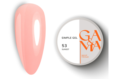 Гель GaMa Simple gel №53 Sunset, персиковый, 15 мл