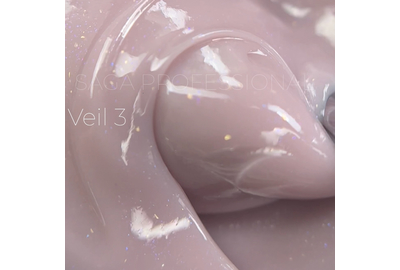 Гель для ногтей Saga Builder gel Veil №03, светло-розовый с микроблеском, 15 мл
