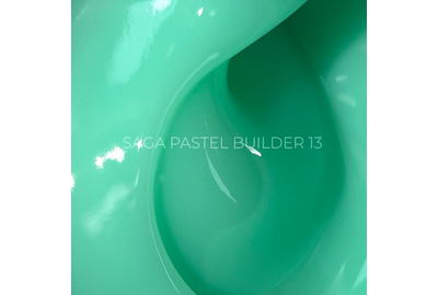 Гель для ногтей Saga Builder Pastel Color №13, бирюзовый, 15 мл