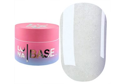 Камуфлирующая база Luna Cover Base №11 молочная с блестками, 30 мл