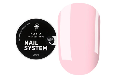База для ногтей Saga Elastic №05, светло-розовая, 30 мл