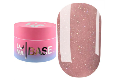 Камуфлирующая база Luna Cover Base №10 розовая с блестками, 30 мл