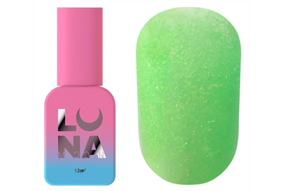 Топ для ногтей Luna Top Matte Sand Green, матовый с зеленой крошкой, без липкого слоя, 13 мл