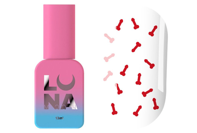 Топ для ногтей Luna Top Secret №02, красный, без липкого слоя, 13 мл