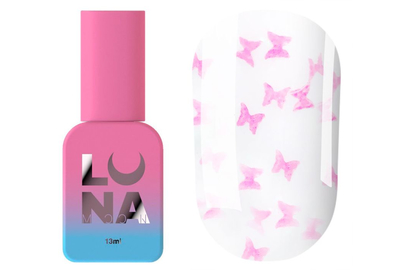 Топ для ногтей Luna Top Butterfly Pink, прозрачный, без липкого слоя, 13 мл