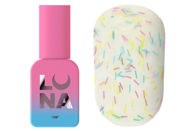 Luna Top Matt Ice Cream, clear, matte, with confetti, no sticky layer, 13 ml