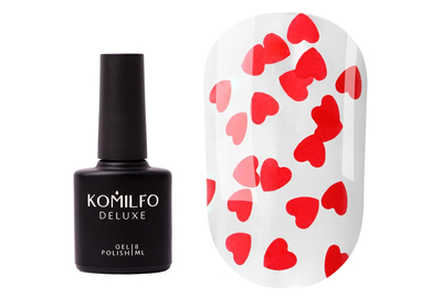 Fixer Komilfo No Wipe Lamour Red Top, non-sticky layer, with hearts, 8 ml
