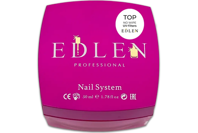Топ для гель лака Edlen Non Wipe top UV Filters с фильтрами без ЛЖ, 50 мл