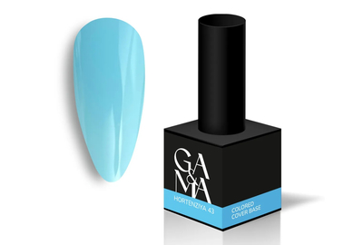 База цветная GaMa Cover base Colored №43 Гортензия, голубовато-бирюзовая, 15 мл, Цвет: Голубой