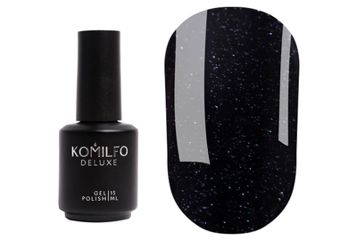 Fixer for gel polish Komilfo Glitter Top, with fine shimmer, without a sticky layer, 15 ml, Volume: 15 ml