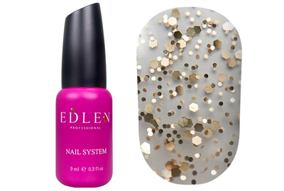 Топ для ногтей Edlen Matt CHEERS top матовый с конфетти, 9 мл